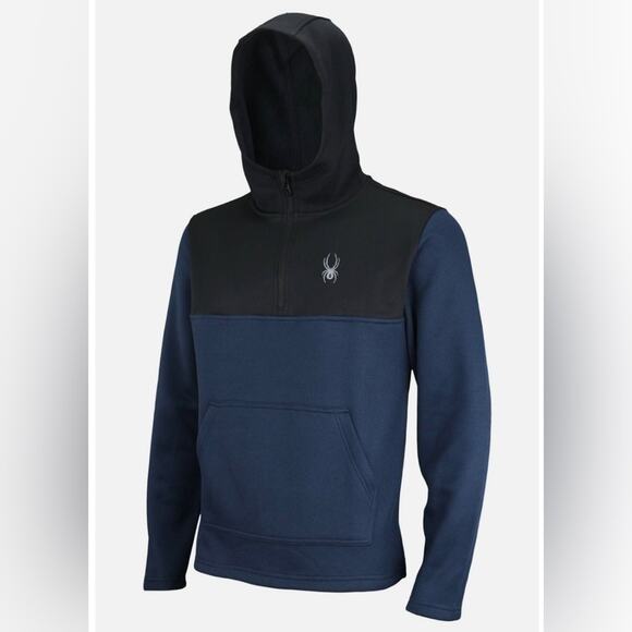 NEW Spyder Men's Size Large Ray 1/4 Zip Pullover Hoodie in Color Frontier - Picture 1 of 10